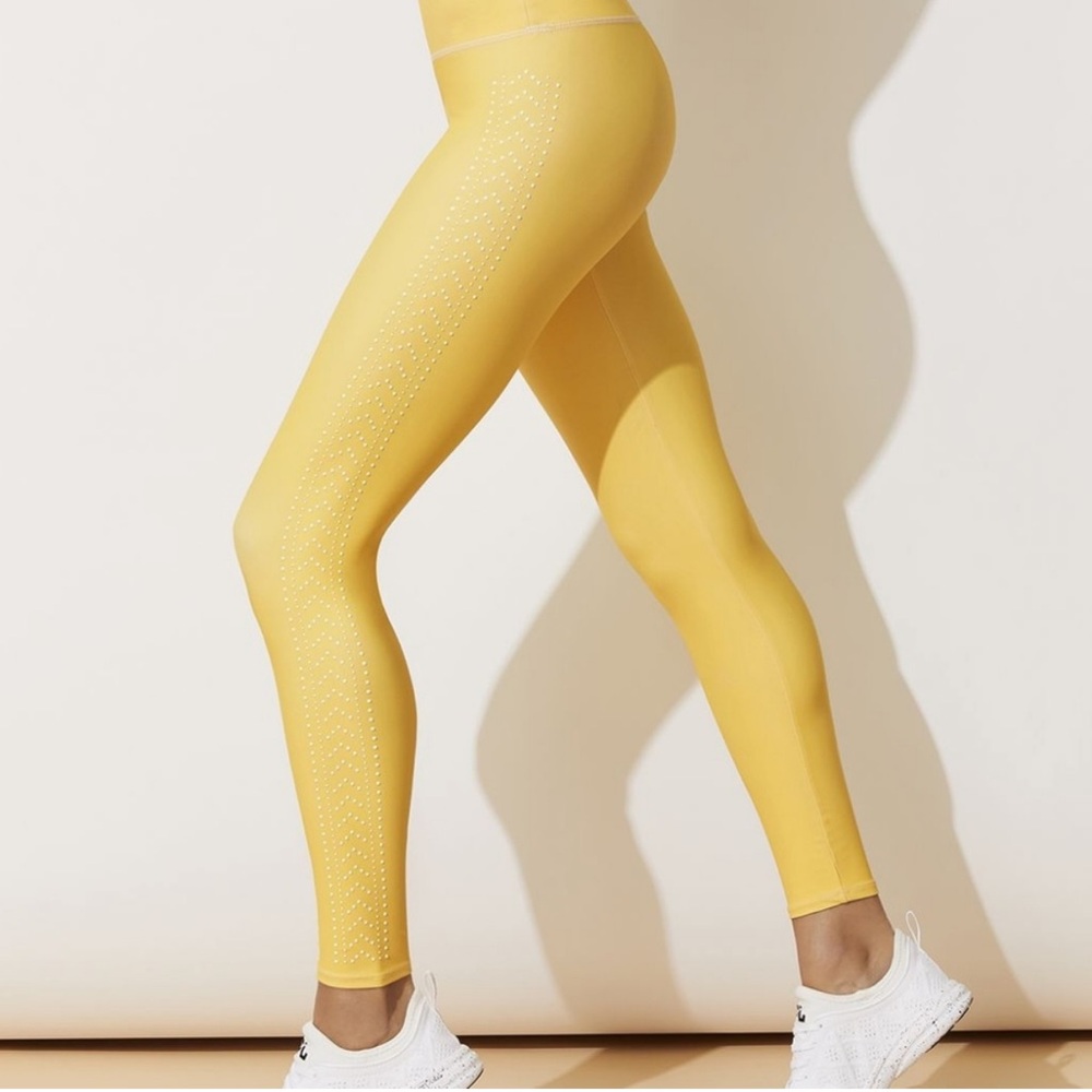 Beach Riot Yellow Studded leggings, Small